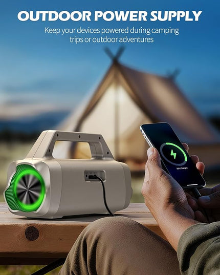 Speakers Bluetooth Wireless, 80W Peak Loud Outdoor Speaker with Bass, 20H Playtime, IPX6 Waterproof, TWS, BT5.3, Portable for Camping Hiking Boating Pool Beach, Desert Yellow