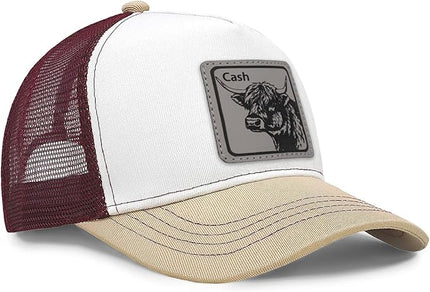 Animal Trucker Hats Leather Pattern Adjustable Snapback Mesh Animal Baseball Cap for Men