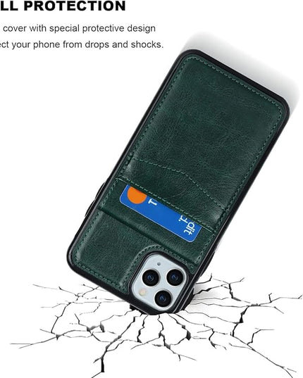 KIHUWEY Compatible with iPhone 11 Pro Max Case Wallet with Credit Card Holder, Premium Leather Magnetic Clasp Kickstand Heavy Duty Protective Cover for iPhone 11 Pro Max 6.5 Inch(Green)