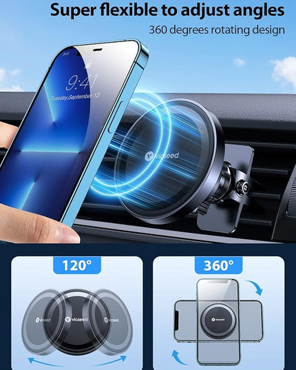 VICSEED for MagSafe Car Mount [Upgraded Strongest Magnet Power] Magnetic Phone Holder for Car Vent 360 Adjustable Magnetic Car Phone Holder Mount for iPhone 17 Pro Max 16 15 14 13 12 Plus Mini