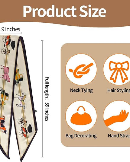 24PCS Fashion Scarves for Women Multifunctional Neck Scarves Purse Scarf Headbands for Bags Hair Accessories