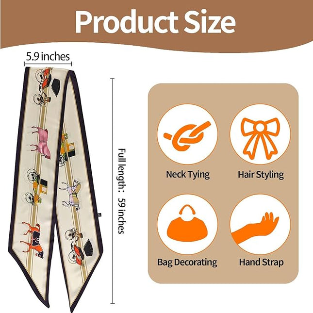 24PCS Fashion Scarves for Women Multifunctional Neck Scarves Purse Scarf Headbands for Bags Hair Accessories