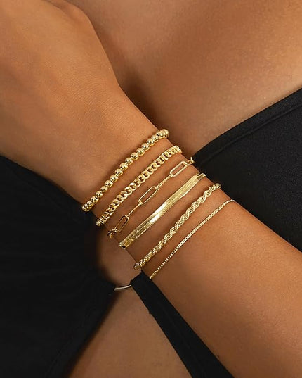 18K Gold Plated Bracelets for Women Dainty Gold Bangle Cuff Bracelets Non Tarnish Love Friendship Jewelry Gifts
