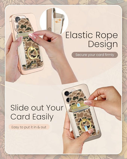 Shorogyt Compatible with Magsafe Wallet with Ring Grip Magnetic Card Holder - Cute Phone Wallets with Stand for iPhone 17/16/15/14/13/12 Series for Women Girls Duck Design, Fit 7 Cards