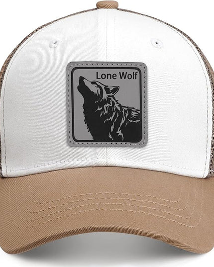 Animal Trucker Hats Leather Pattern Adjustable Snapback Mesh Animal Baseball Cap for Men