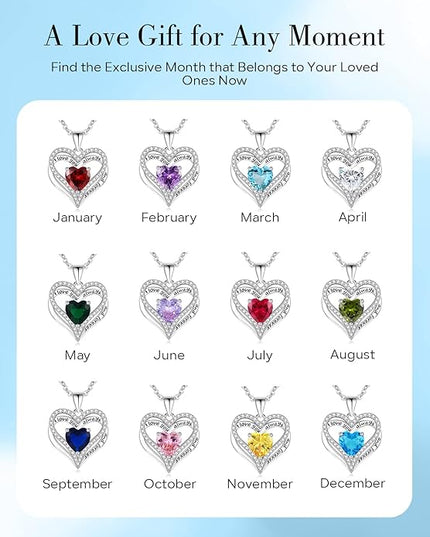 S925 Sterling Silver Necklace for Women, Wife Jewelry Rose Gold, Mom Birthday Valentines Mothers Day Gifts, Girlfriend Necklaces, Daughter Heart Jewel, Anniversary for Her