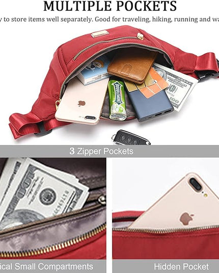 DAITET Crossbody Fanny Pack for Men&Women,Large Waist Bag & Hip Bum Bag with Adjustable Strap for Outdoors Workout Traveling Casual Running Hiking Cycling