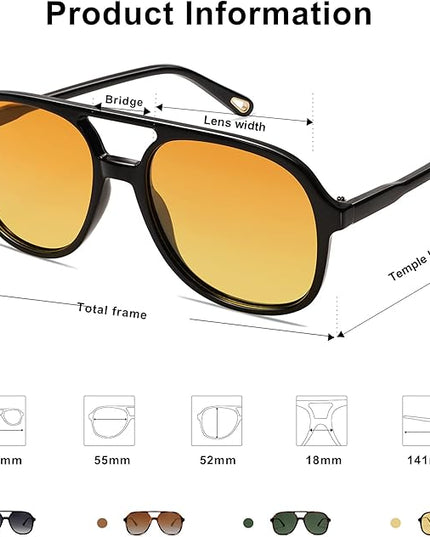 SOJOS Retro Polarized Aviator Sunglasses Womens Mens Classic 70s 80s Vintage Trendy Square Aviators SJ2174
