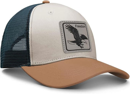 Animal Trucker Hats Leather Pattern Adjustable Snapback Mesh Animal Baseball Cap for Men