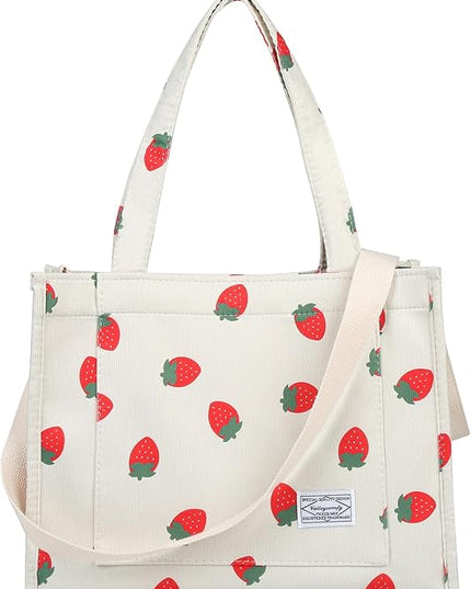 Valleycomfy Corduroy Tote Bag for Women Travel Crossbody Bag Purse Women Shoulder Bags Work Handbags Everyday Hobo Bag