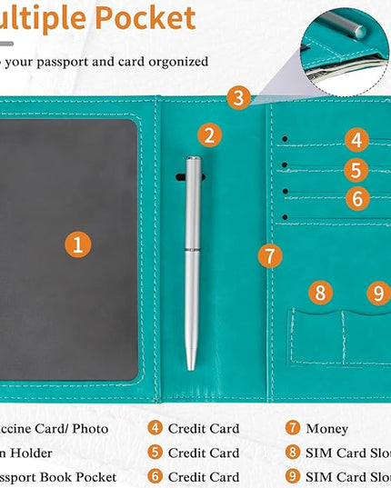 TIGARI Passport Holder for Travel Women Men, PU Leather Waterproof RFID Wallet Cover Case Sleeve, Valentines Day Gifts, Vacation Plane Cruise Travel Document Organizer Essentials