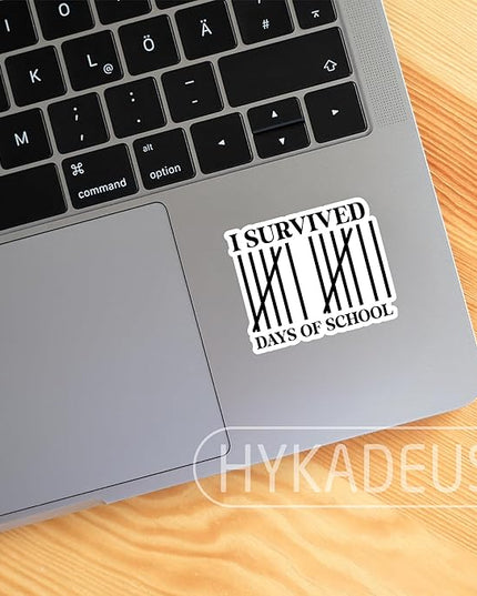 (3Pcs) I Survived 67 Days of School Stickers Funny Teacher Student Humor Tally Marks Six Seven Meme Vinyl Decals Waterproof for Water Bottle, Tumbler, Laptop, Phone Case, 3" x 2.5"