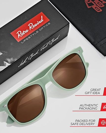 Retro Rewind Polarized Sunglasses for Men and Women - UV Protection Classic Sun Glasses