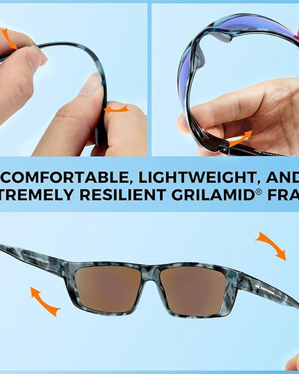 KastKing Huzzah Polarized Sport Sunglasses for Men and Women, Ideal for Driving Fishing Cycling and Running,UV Protection