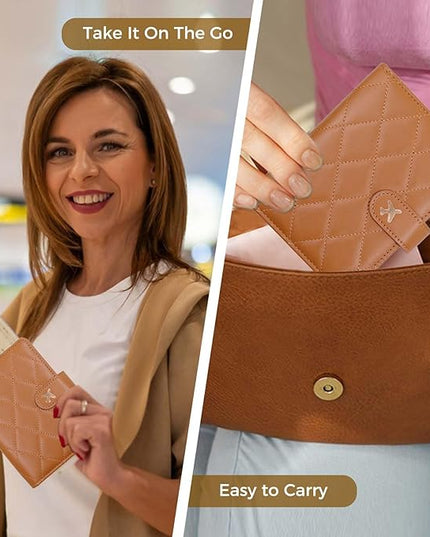 Melsbrinna Rfid Passport Holder for Travel women/Men, Cute Passport Wallet Rfid Blocking Card Slots, Rfid Passport Cover/CaseTravel Wallet, Passport Book Holder (1, LG BROWN)