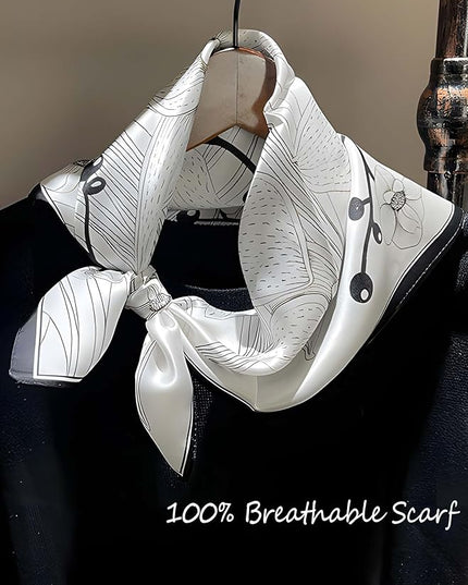 100% Mulberry Silk Scarf for Women Hair Lightweight Square Neckerchief Wrap For Head Scarves 21"