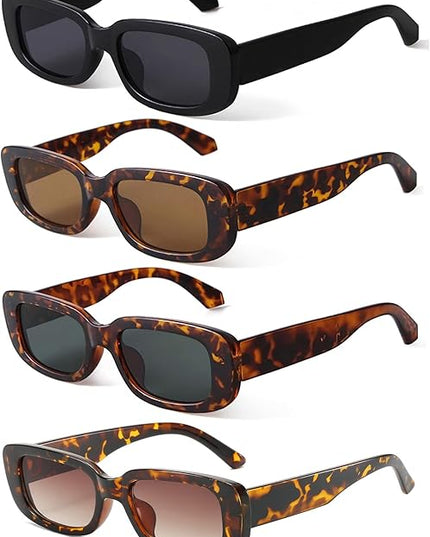 KUGUAOK Retro Rectangle Sunglasses Women and Men Vintage Small Square Sun Glasses UV Protection Glasse