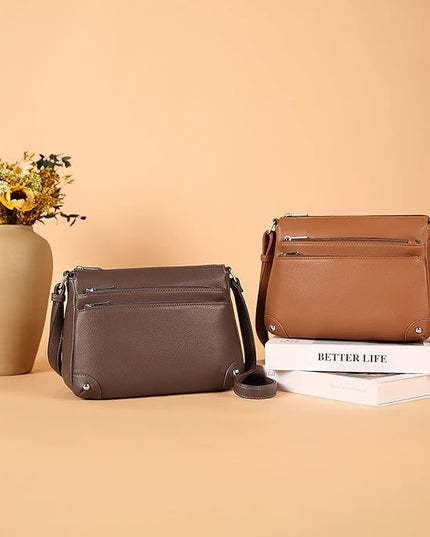 WESTBRONCO Crossbody Bags for Women, Medium Size Shoulder Handbags, Satchel Purse with Multi Zipper Pocket