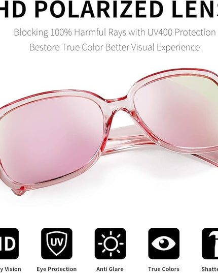 FEISEDY Vintage Square Polarized Sunglasses for Women UV400 Travel Driving Fashion Arcuate Sunglasses B2526