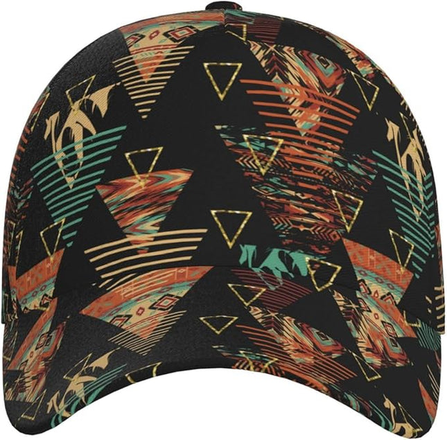 African Ethnic Tribal Style Baseball Cap for Men Women, Fashion Adjustable African Hat Casual Trucker Hats Sun Caps