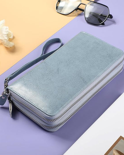 Lavemi Small Compact Women Wallet RFID Blocking Genuine Leather Bifold Purse with ID Windows