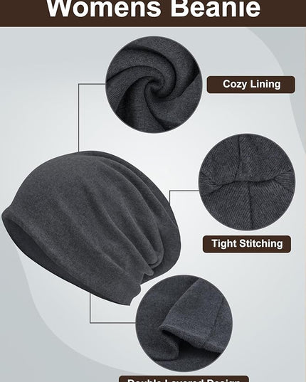 Senker Fashion Slouchy Beanie Hats for Women Men, Chemo Headwear Cotton Beanies Soft Lightweight Chemo Skull Cap Elastic