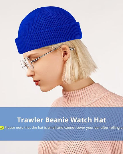SATINIOR Trawler Beanie Watch Hat Roll-up Edge Skullcap Fisherman Beanie for Women Men