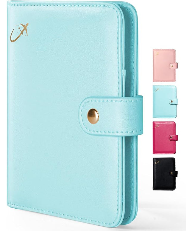 Forvencer Passport Holder Cover with Money Pocket, RFID Blocking Passport Wallet for Travel, Premium Travel Card Case, Waterproof Travel Accessories for Women Men, Light Blue