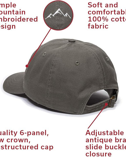 Outdoor Cap -Adult Mountain Dad Hat-Unstructured Soft Cotton