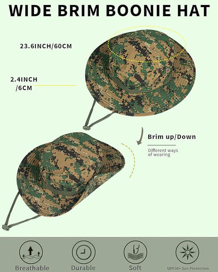 Sun Hats for Men Women Bucket Hat UPF 50+ Boonie Hat Foldable UV Protection Hiking Beach Fishing Summer Safari