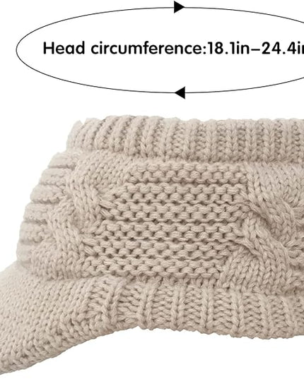 XYIYI Beanie Tail Winter Warm Knit Messy High Bun Ponytail Hats Visor Beanie Cap