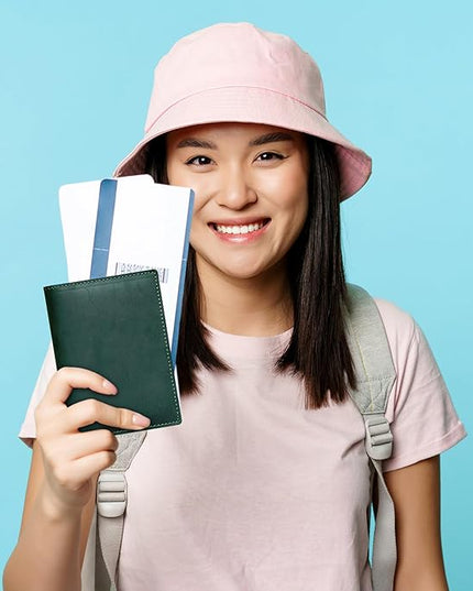 HIFA Leather Passport Holder, Handmade Passport Cover with Card and Ticket Slot - Genuine Leather, Elegant Design, Easy Access - Passport Case, Passport Wallet, Passport Holder