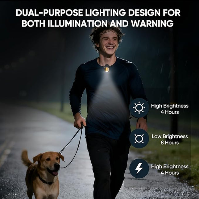 INGA Wearable Bluetooth Speaker, Mini Clip-on Portable Speaker with Light & Warning Lamp, Built-in Mic, Hands-Free Calling, for Work, Cycling, Golf & Outdoor Use (Yellow)