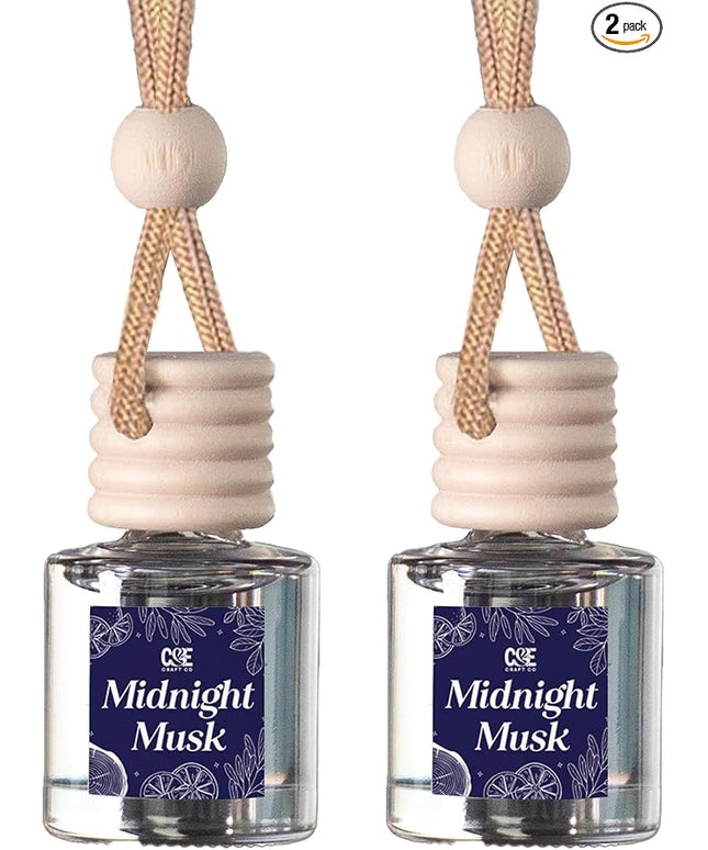 CANDECraftCo Car Air Hanging Fragrance Oil, Car Auto Freshener for Essential Oils, Scents Fragrance Aromatherapy Automobile Diffuser, Long Lasting (Midnight Musk)