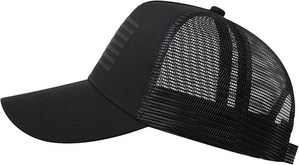 IIN American Flag Mesh Baseball Cap, Patriotic Trucker Hat for Men Women, Quick-Dry Breathable Design, Adjustable Snapback