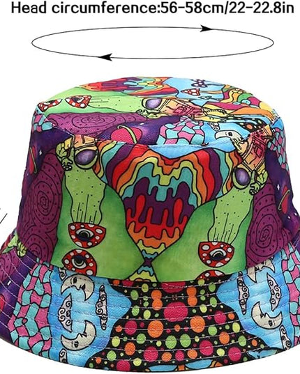 XYIYI Cute Bucket Hat Beach Fisherman Hats for Women, Reversible Double-Side-Wear