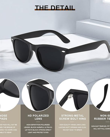 DEMIKOS Sunglasses Men Polarized Sunglasses for Mens Womens Retro Mirror Lens for Driving Fishing UV Protection