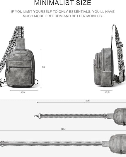 Sling Bag For Women Faux Leather Small Casual Daypack Backpack Fanny Pack Crossbody Chest Bags Purse