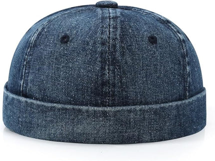 Brimless Hat for Men Women Docker Cap Vintage Sailor Beanie Cap