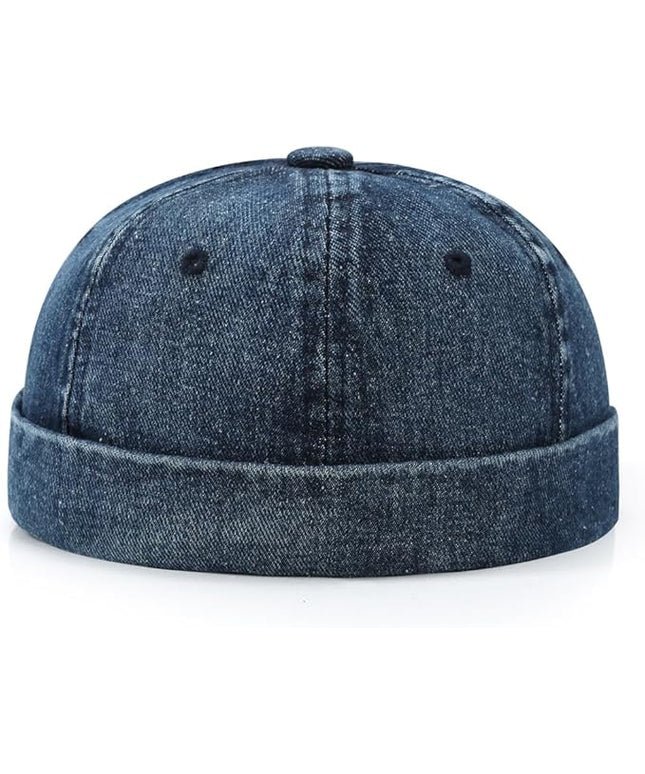 Brimless Hat for Men Women Docker Cap Vintage Sailor Beanie Cap