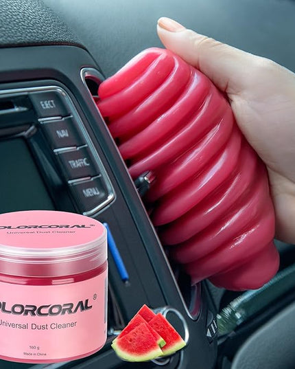 COLORCORAL Cleaning Gel for Car Universal Gel Cleaner Auto Detailing Car Vent Keyboard Cleaning Putty Car Interior Cleaner Dashboard Dust Remover Putty Auto Duster Cleaning Kit 160G - Rose Red