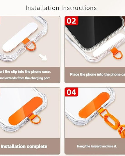 Phone Lanyard Phone Strap Crossbody with Hanging Loops 2 Tabs Adjustable Anti Theft for iPhone 17 Pro Max 16 All Phones Skin-Friendly Universal Cell Phone Neck Lanyard for Daily Outdoor Black