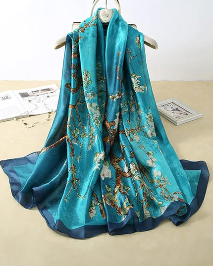 Fashion Scarves Scarf 100% Silk Feeling Scarf Silk Like Scarves Long Lightweight Sunscreen Shawls for Women