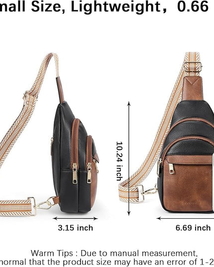 BOSTANTEN Small Sling Bag for Women Leather Crossbody Bags Fanny Pack Chest Bag for Travel