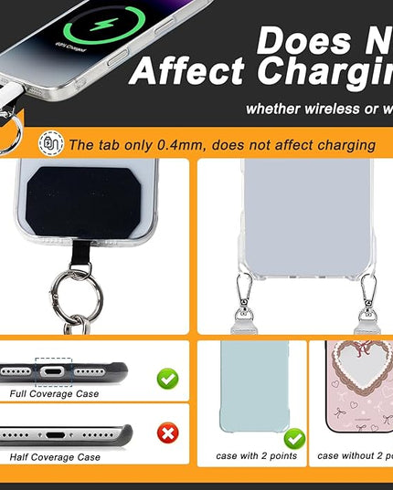 Detachable Phone Lanyard for Women Multifunctional Adjustable Phone Strap Crossbody Anti Theft with Tether Tabs for Cell Phone, ID Badge, Camera, Travel Essentials - Grey