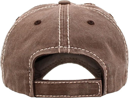 KBETHOS Vintage Washed Distressed Cotton Dad Hat Baseball Cap Adjustable Polo Trucker Unisex Style Headwear