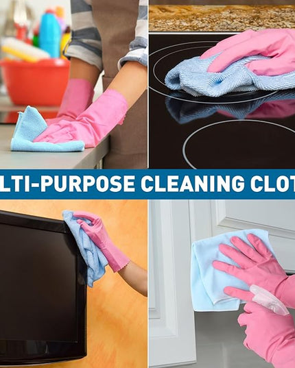 Microfiber Towels Bulk-150 Pack, Cleaning Cloths, Microfiber Towels for Cars, Cleaning Rags 5 Colors Assorted (12x12 inches)