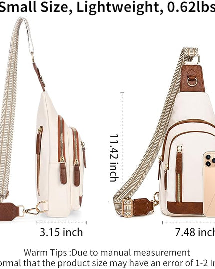 FALAN MULE Crossbody Bags for Women Trendy Leather Sling Chest Bag Fanny Packs for Women