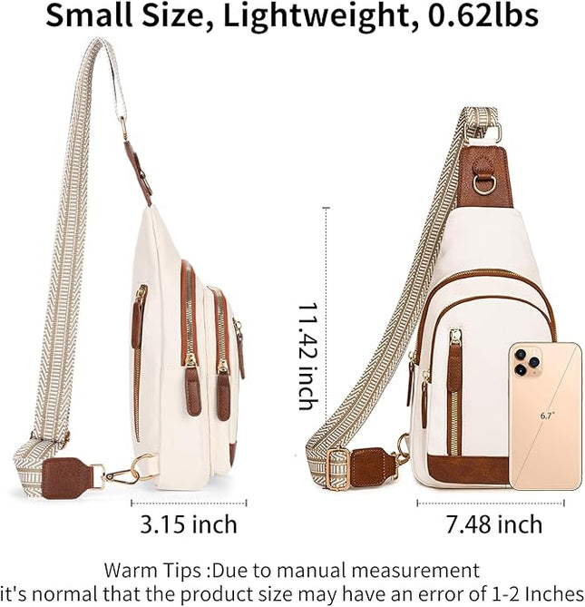 FALAN MULE Crossbody Bags for Women Trendy Leather Sling Chest Bag Fanny Packs for Women