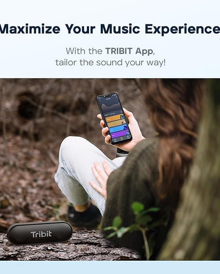 Tribit XSound Go Bluetooth Speaker with 16W Loud Sound & Rich Bass, 24H Playtime, IPX7 Waterproof, Wireless Stereo Pairing, USB-C, Portable Wireless Speaker for Home, Outdoors, Travel (Blue)